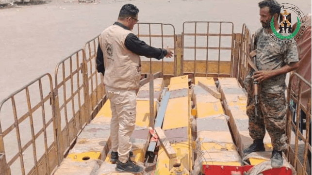 Container hoist components intercepted by Security Belt Forces (@SecurityBelt)